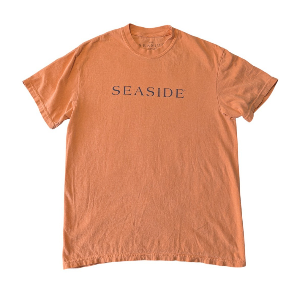 Seaside Florida T Shirt Sz M Orange Navy Blue Unisex Whatever Floats Your Boat
